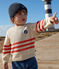 Pullover in cotone a righe applicate e stemma sul petto neonato rosso AVALANCHE/ AURORA