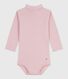 Body a dolcevita in cotone tinta unita neonato