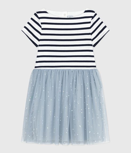 Abito a maniche corte in cotone a righe bambina CO2/ MULTICO