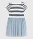 Abito a maniche corte in cotone a righe bambina