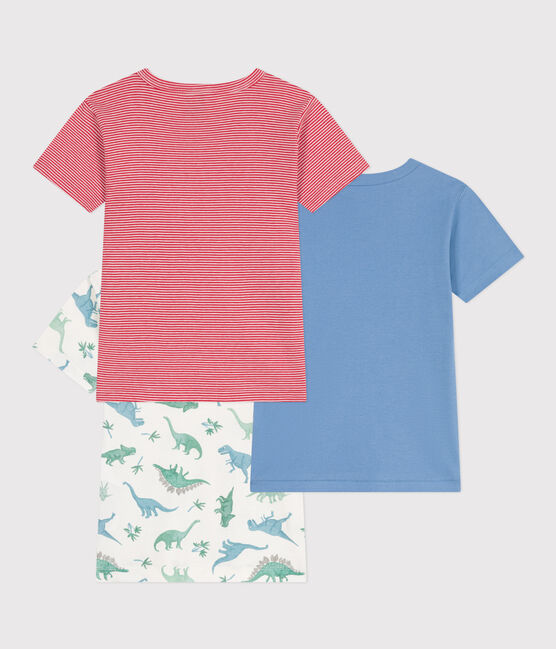 Set di 3 T-shirt bambino a maniche corte in cotone con dinosauri variante 1