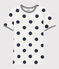 T-shirt girocollo a pois in cotone Donna bianco MARSHMALLOW/blu MEDIEVAL
