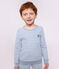 Pigiama in spugna di cotone a righe bambino blu/ecru