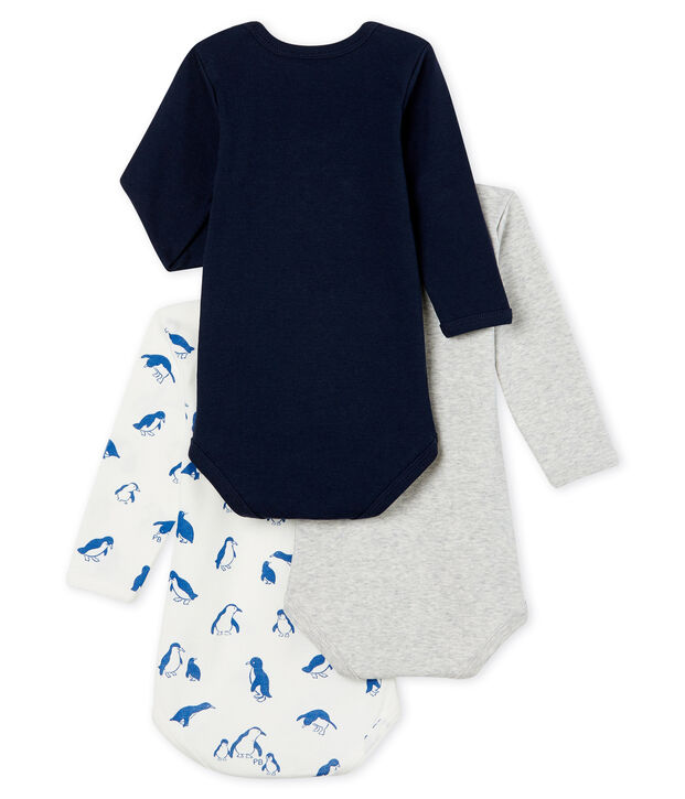 Trio body manica lunga beb&egrave; maschietto multicolore