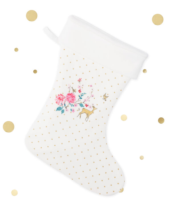 Calzine di Natale per bambina bianco/giallo