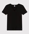 T-shirt Iconica a maniche corte a coste tinta unita donna nero BLACK