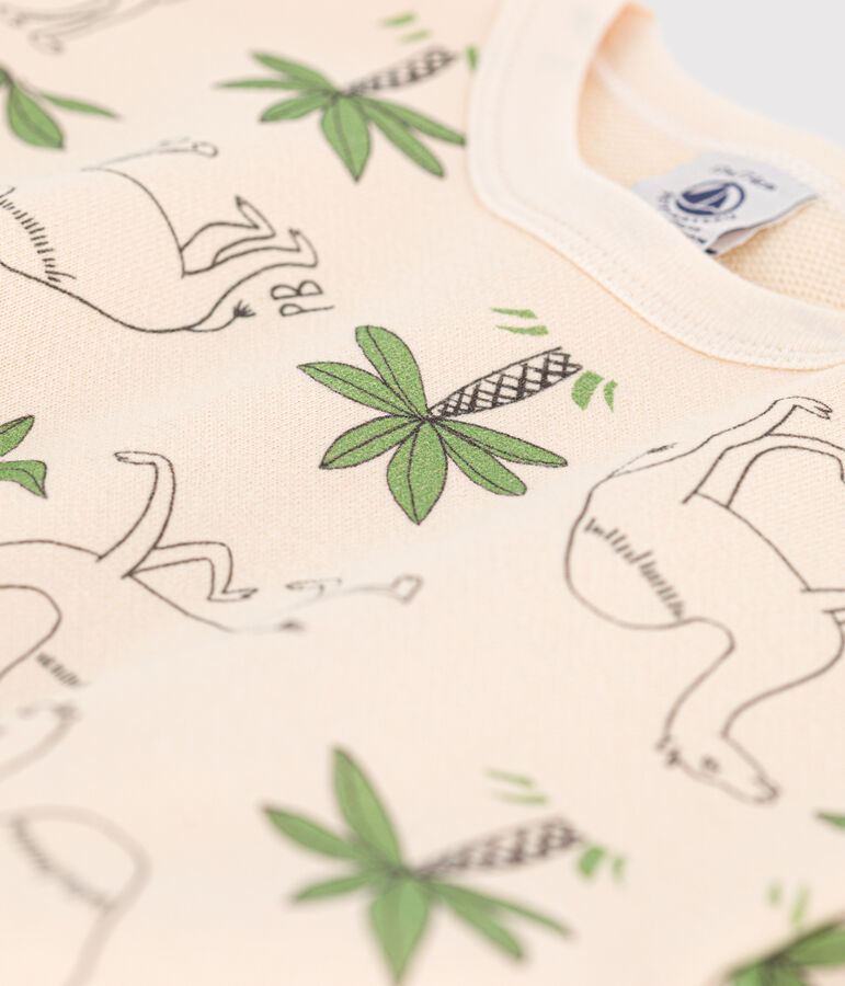 Felpa beb&egrave; in molleton stampato ecru/multicolore