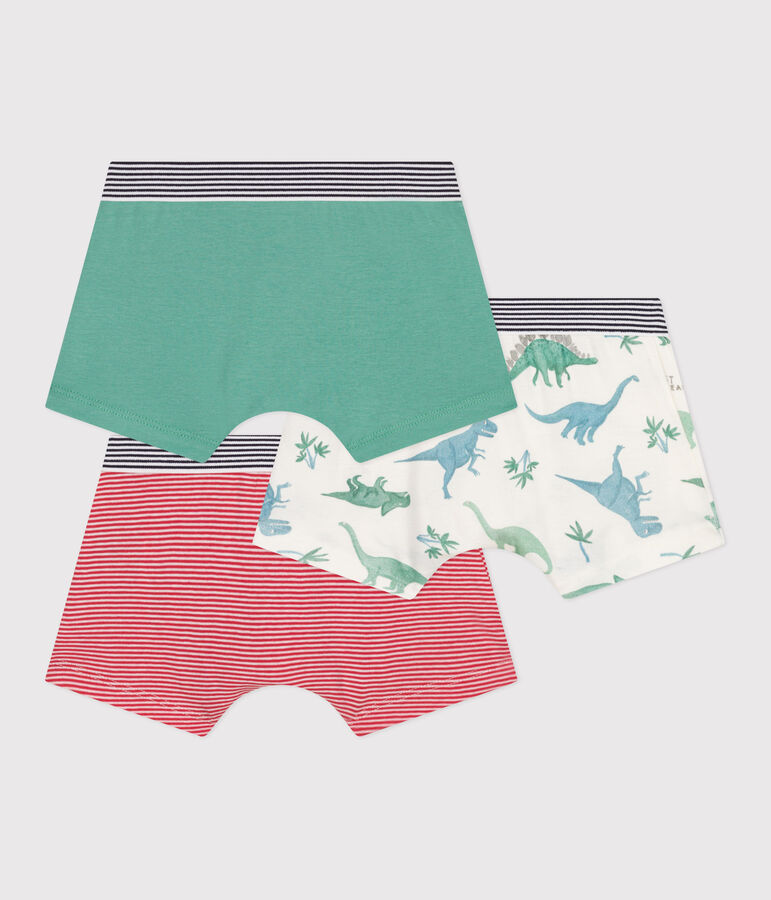 Set di 3 boxer in cotone con stampa di dinosauri bambino variante 1