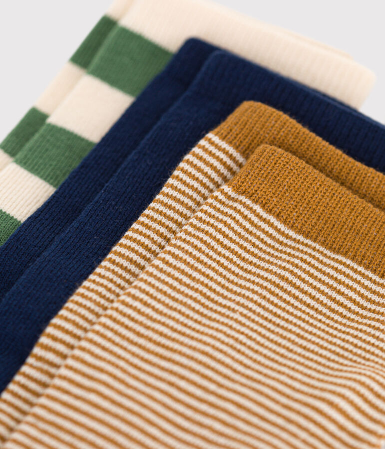 3 paia di calzini bambino in cotone a righe multicolore