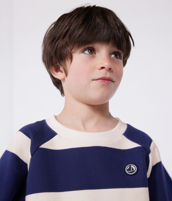 Felpa bambino unisex in cotone a righe blu MEDIEVAL/ AVALANCHE