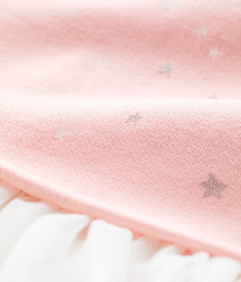 Abito in molleton beb&egrave;. rosa MINOIS/bianco MARSHMALLOW