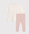Set composto da abito a maniche lunghe e leggings in cotone neonato bianco MARSHMALLOW/bianco MULTICO
