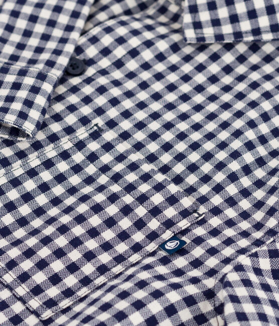 Camicia in cotone a quadri bambino blu SOIR/ MILK