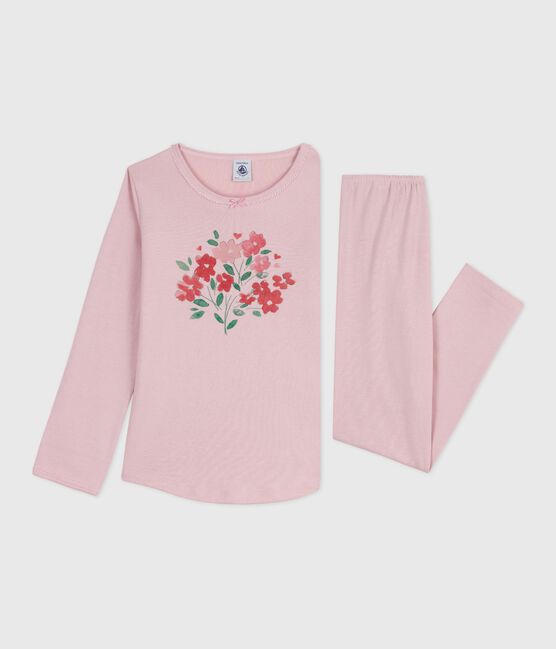 Pigiama bambina in cotone rosa JOLI