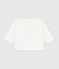 T-shirt a maniche lunghe in cotone tinta unita con motivo neonato MILK