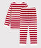 Pigiama bambino unisex in ciniglia a righe STOP/ MARSHMALLOW