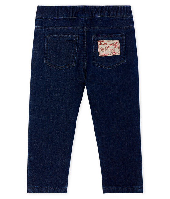 Pantaloni in maglia effetto denim per neonati blu JEAN