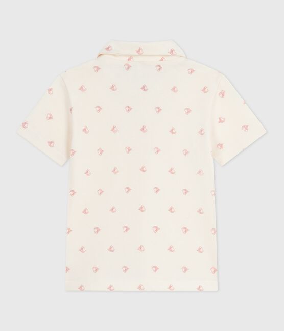 Polo a maniche corte in cotone fantasia bambino rosso MILK/ POMPEI