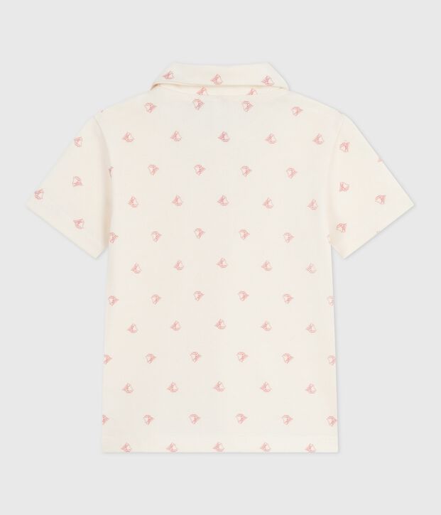 Polo a maniche corte in cotone fantasia bambino rosso/rosso