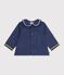 Blusa a maniche lunghe in denim tinta unita neonato blu