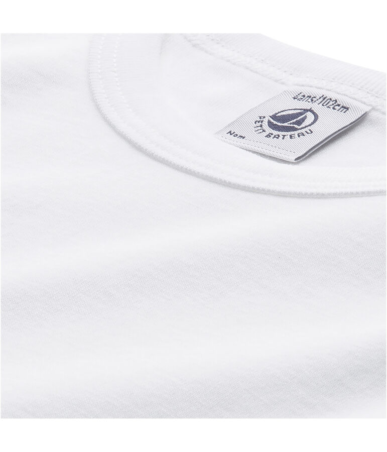 T-shirt bambino maniche lunghe bianco Lait