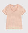 T-shirt LE DROIT in cotone con scollo a V Donna VINTAGE/ AVALANCHE