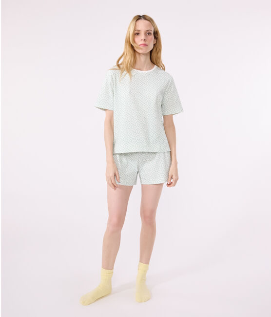 Pigiama corto in cotone a fiori donna MARSHMALLOW/ PAUL