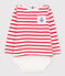 Body marinière bebè femmina/maschio bianco MARSHMALLOW/blu SURF