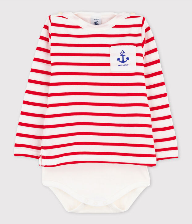 Body marini&egrave;re beb&egrave; femmina/maschio bianco/blu