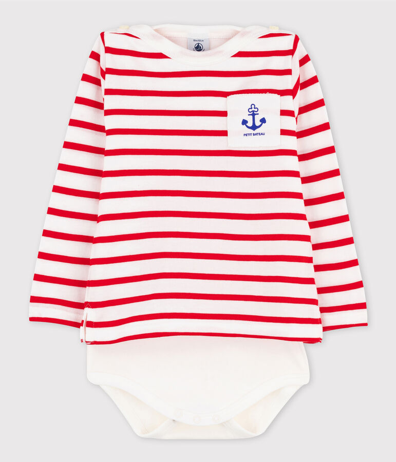 Body marini&egrave;re beb&egrave; femmina/maschio bianco/blu