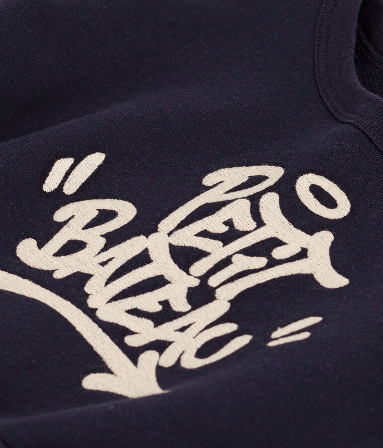 Felpa in tessuto felpato per beb&egrave; blu