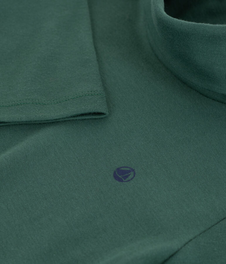 Dolcevita in cotone tinta unita bambino verde