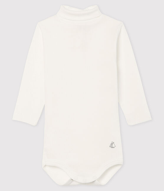 Body manica lunga e dolcevita bebè bianco MARSHMALLOW