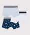 Confezione da 3 boxer bambino in cotone motivo stella variante 1