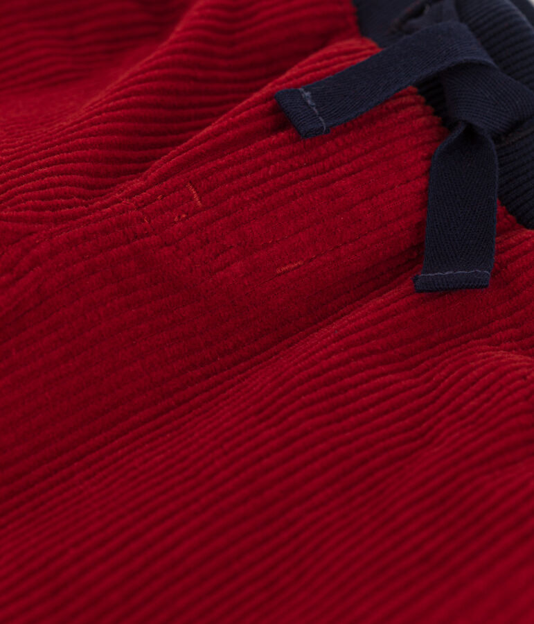 Pantaloni regular bambino in velluto a coste rosso
