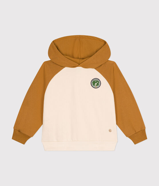 Maglia con cappuccio in tessuto felpato bambino beige AVALANCHE/ CUIVRE