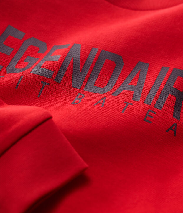 Felpa in molleton bambino rosso