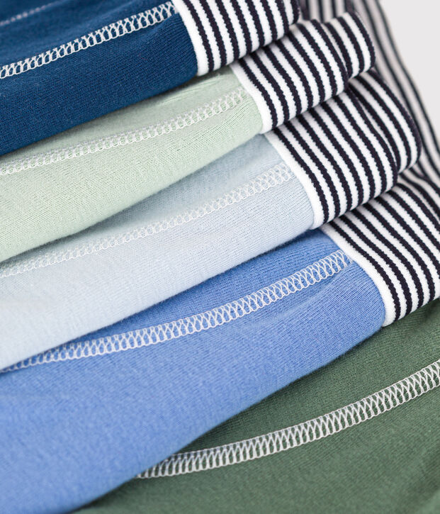 Confezione da 5 boxer in cotone a tinta unita bambino multicolore