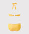 Costume da bagno donna 2 pezzi a righe arancione FUSION/bianco MARSHMALLOW