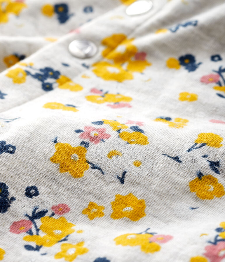 Cardigan beb&egrave; femmina in tubique beige MONTELIMAR/bianco MULTICO