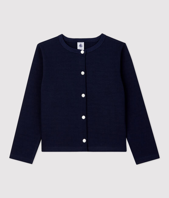Cardigan in cotone bambina blu SMOKING