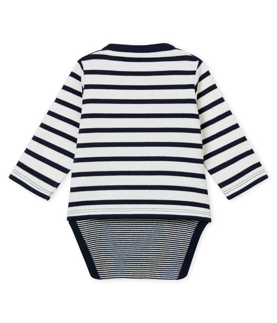 Body marinière iconico bebé maschio bianco MARSHMALLOW/blu SMOKING