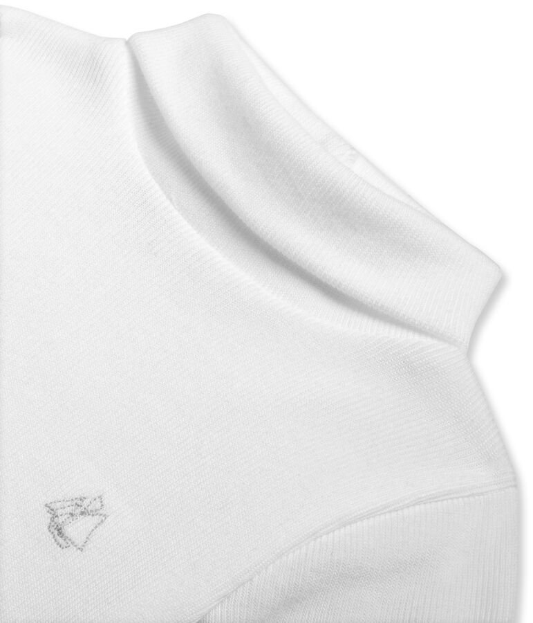 Body maniche lunghe collo alto beb&eacute; unisex in cotone grattato bianco Ecume