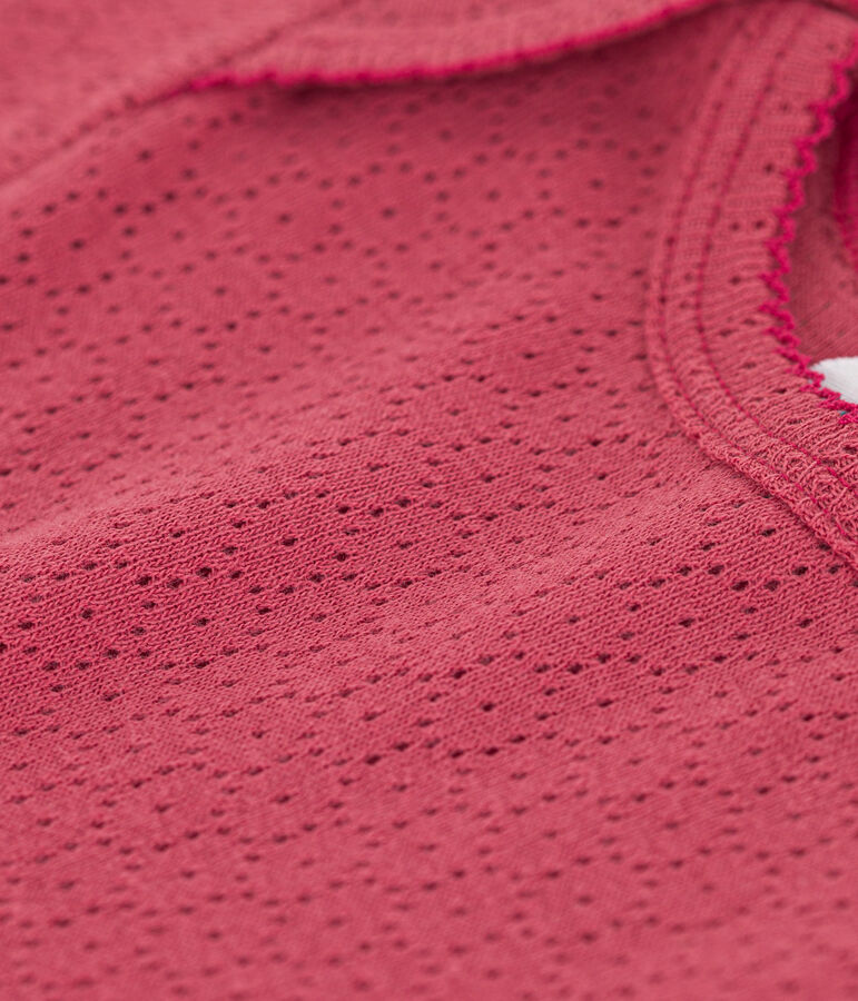 Body a maniche corte beb&egrave; in maglia traforata rosa