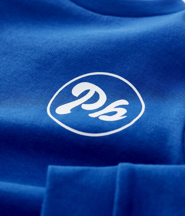 Felpa in molleton bambino blu