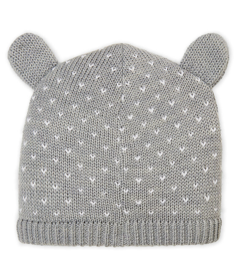 Cappello foderato in pile per beb&eacute; unisex grigio/bianco