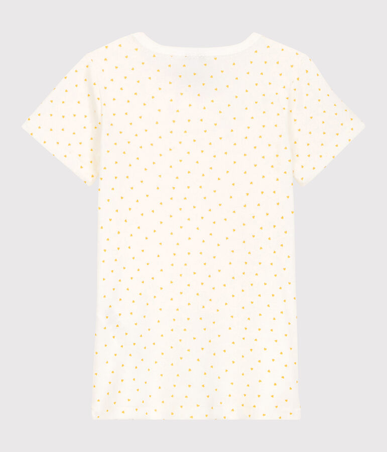 Confezione da 2 t-shirt bambina maniche corte a cuori in cotone multicolore