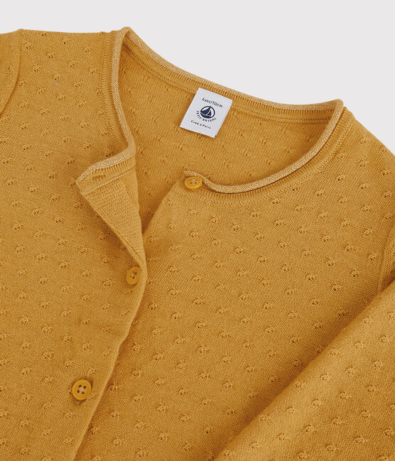 Cardigan lana e cotone bambina giallo BOUDOR