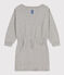 Abito a maniche lunghe in molleton spazzolato bambina grigio CHATON CHINE