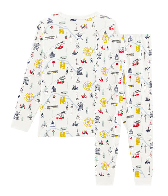 Pigiama bambino a costine bianco MARSHMALLOW/bianco MULTICO